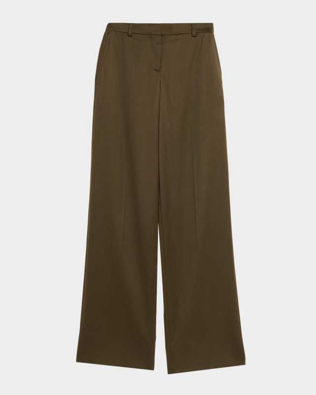 Tailored Wool Wide-Leg Trousers